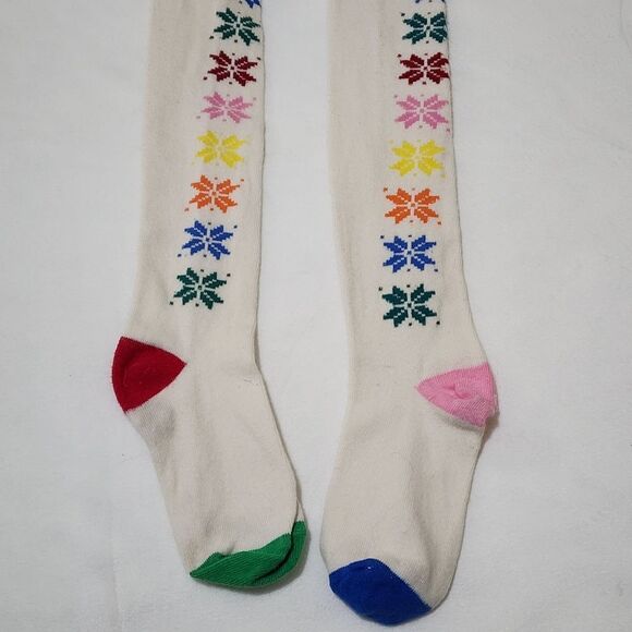 Gymboree Girls Colorful Rainbow Holiday Christmas Versatile Tights Size 6-8 - Picture 1 of 11